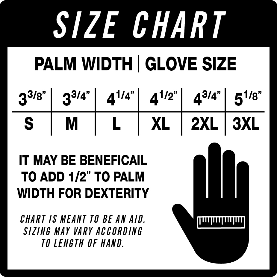 Clark Nitrile Gloves Size Chart